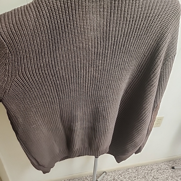 Boulder Creek Trading Company Sweater Mens 7XL Brown Buttons Suede Patch - Picture 10 of 13